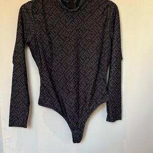 Fendi Black Long Sleeve Bodysuit